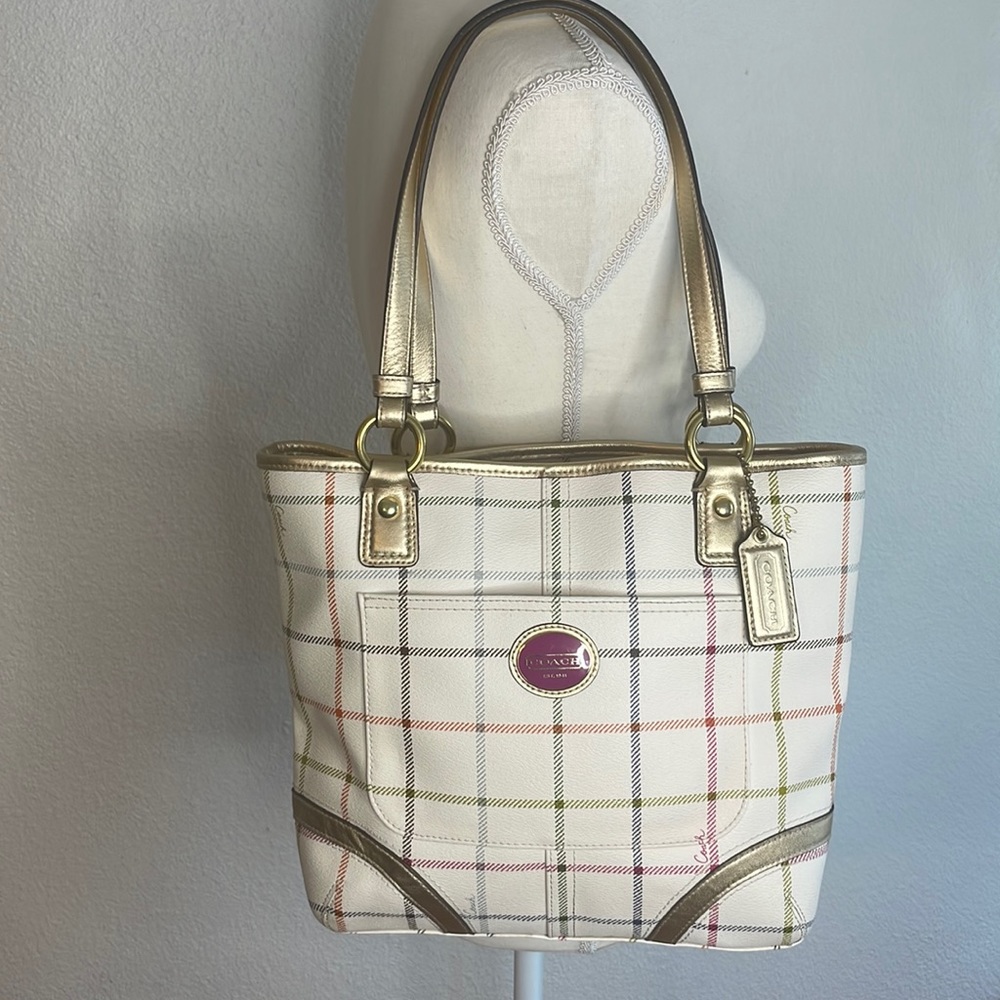 Coach Multicolored Plaid Purse